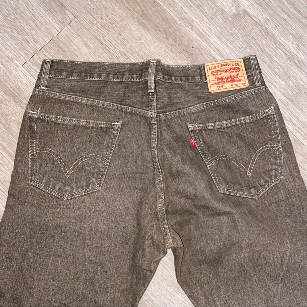 Mens Levi’s 505 jeans brown size 36x30 - Picture 7 of 11
